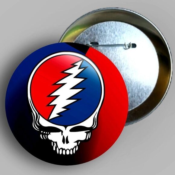 GRATEFUL Dead Button Pin Set Steel Your Face - Picture 1 of 2
